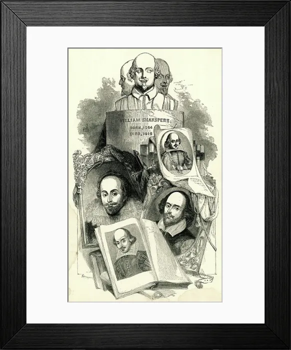 Framed Print : Portraits of William Shakespeare Framed Print : Portraits of William Shakespeare