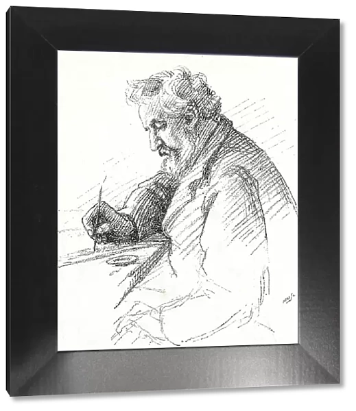 William Morris painting a design