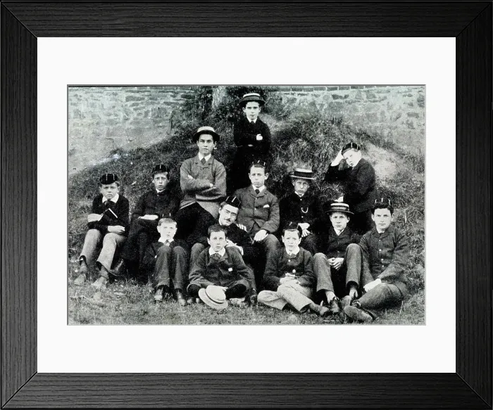 Framed Print : School group with Rudyard Kipling aged 16 in centre Framed Print : School group with Rudyard Kipling aged 16 in centre
