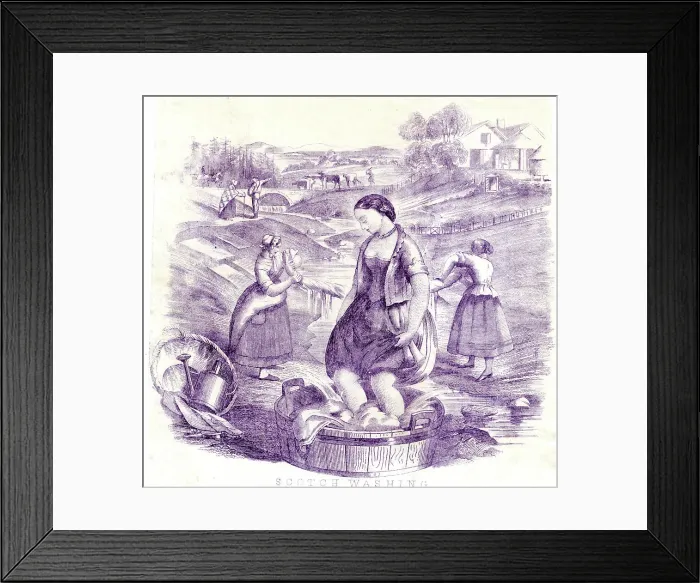 Framed Print : Scottish women washing clothes in the open air Framed Print : Scottish women washing clothes in the open air