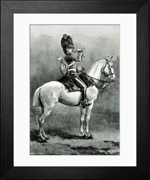 Framed Print : Scots Greys Trumpeter on horseback Framed Print : Scots Greys Trumpeter on horseback