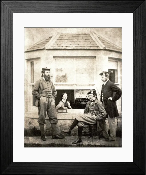 Framed Print : Scottish friends grouped around a drawing room window Framed Print : Scottish friends grouped around a drawing room window