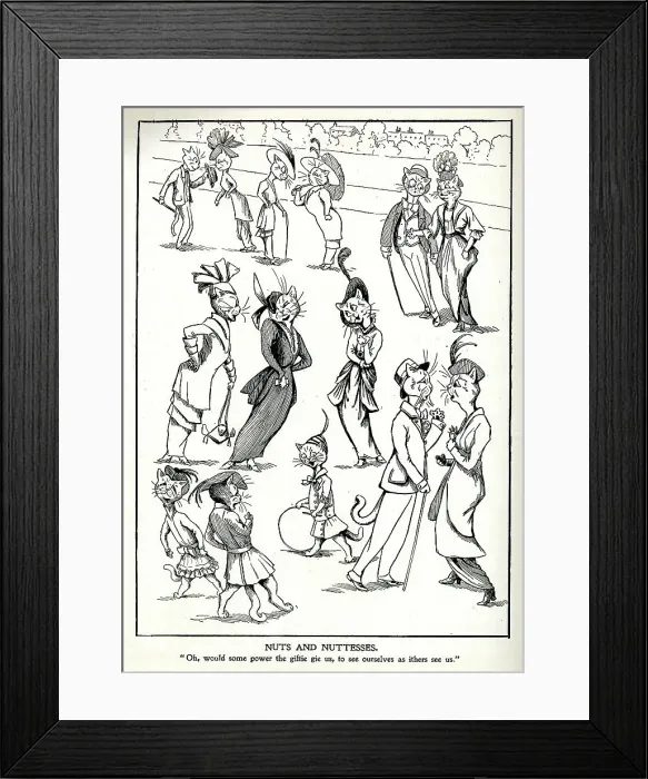 Framed Print : Cartoon, upper class Nuts and Nuttesses, Louis Wain Framed Print : Cartoon, upper class Nuts and Nuttesses, Louis Wain