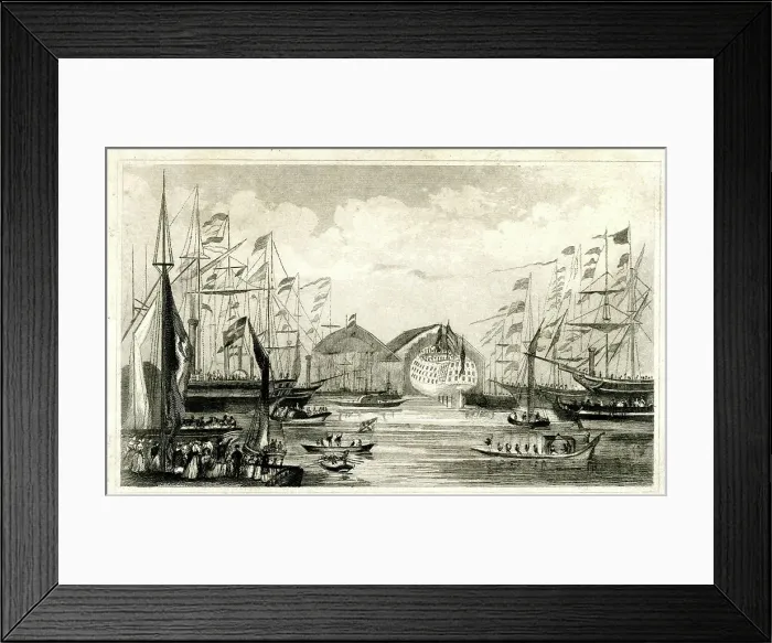 Framed Print : Launch of HMS Trafalgar at Woolwich, 21 June 1841 Framed Print : Launch of HMS Trafalgar at Woolwich, 21 June 1841
