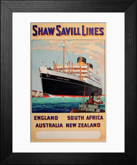Framed Print : Poster, Shaw Savill Lines Framed Print : Poster, Shaw Savill Lines