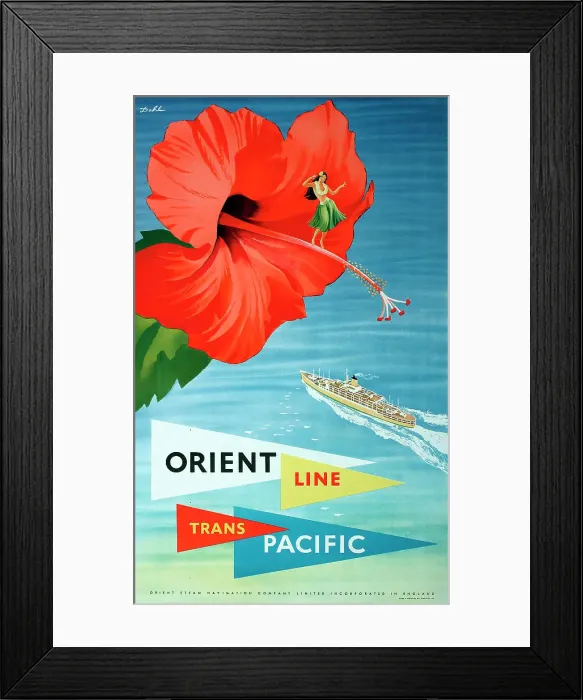 Framed Print : Poster, Orient Line Trans Pacific Framed Print : Poster, Orient Line Trans Pacific