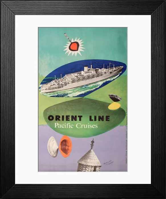 Framed Print : Poster, Orient Line Pacific Cruises Framed Print : Poster, Orient Line Pacific Cruises
