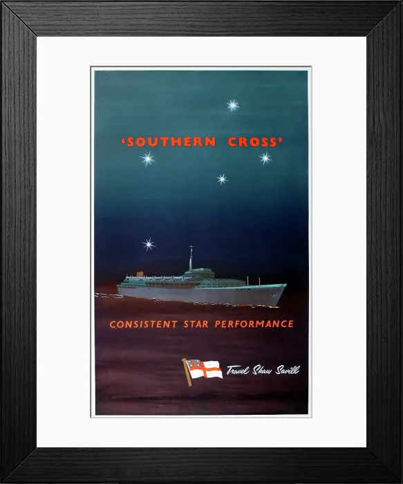Framed Print : Poster, Southern Cross cruise liner, Shaw Savill Framed Print : Poster, Southern Cross cruise liner, Shaw Savill