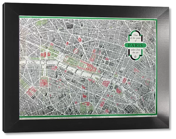 Poster, map of the City of Paris