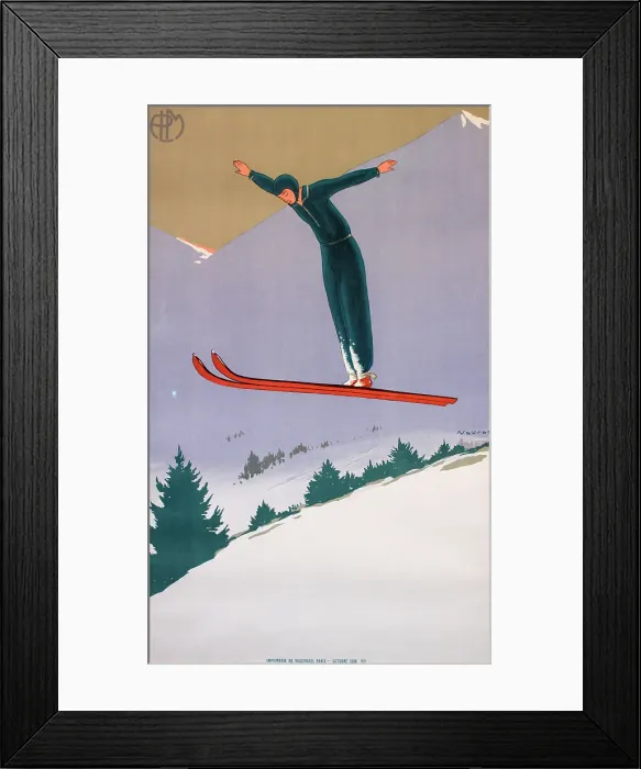 Framed Print : Poster, PLM, Winter Sports, Ski Jump Framed Print : Poster, PLM, Winter Sports, Ski Jump