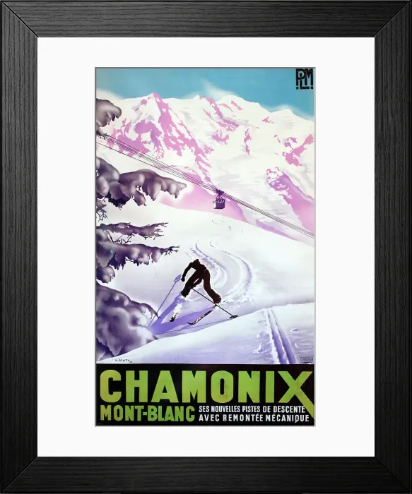 Framed Print : Poster, PLM, Chamonix, Mont Blanc, France Framed Print : Poster, PLM, Chamonix, Mont Blanc, France