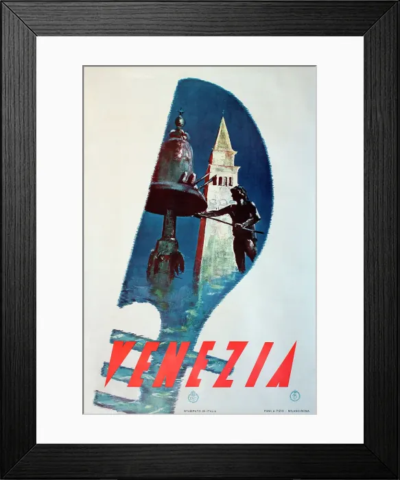 Framed Print : Poster, Venice, Italy Framed Print : Poster, Venice, Italy
