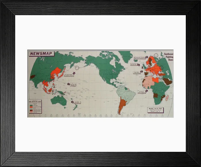 Framed Print : Poster, Newsmap, SW Fighting Bases Framed Print : Poster, Newsmap, SW Fighting Bases
