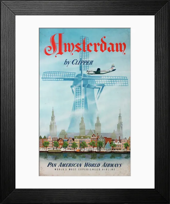 Framed Print : Poster, Amsterdam by Clipper Framed Print : Poster, Amsterdam by Clipper