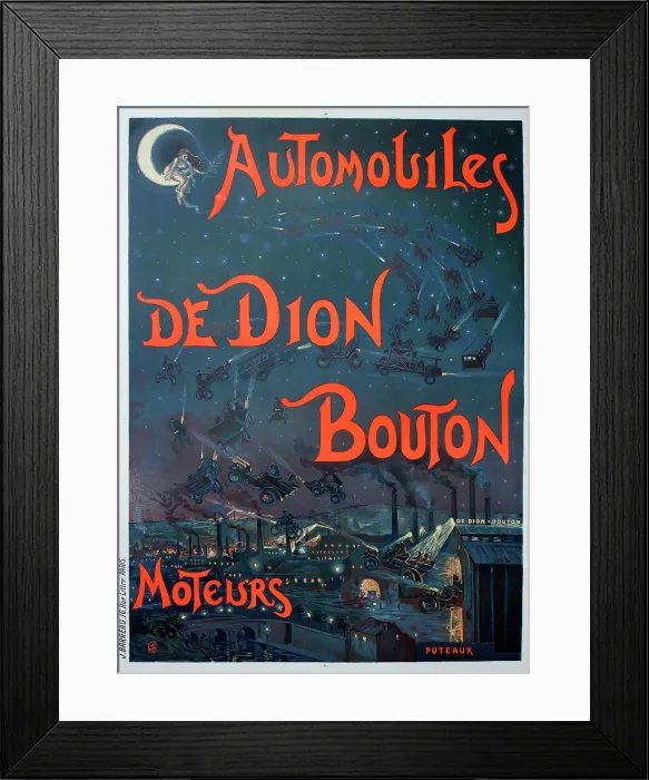 Framed Print : Poster, De Dion Bouton cars Framed Print : Poster, De Dion Bouton cars