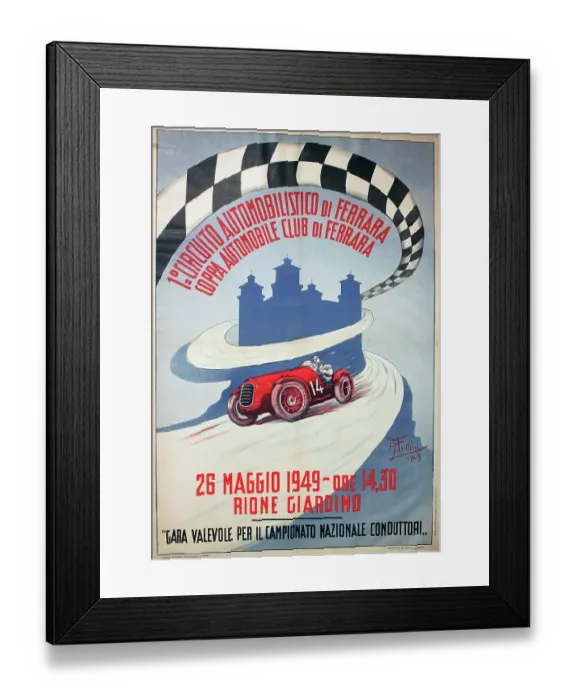 Framed Print : Poster, 1st Ferrara Circuit race Framed Print : Poster, 1st Ferrara Circuit race