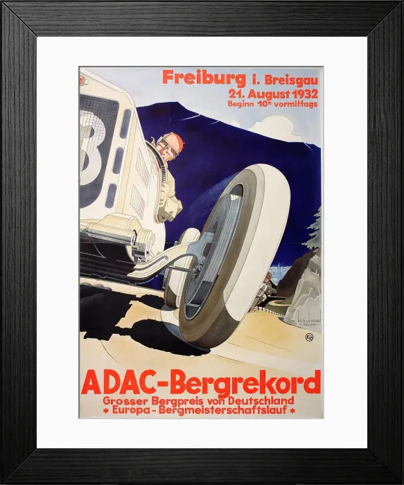 Framed Print : Poster, ADAC-Bergrekord, Mountain Race, Freiburg Framed Print : Poster, ADAC-Bergrekord, Mountain Race, Freiburg