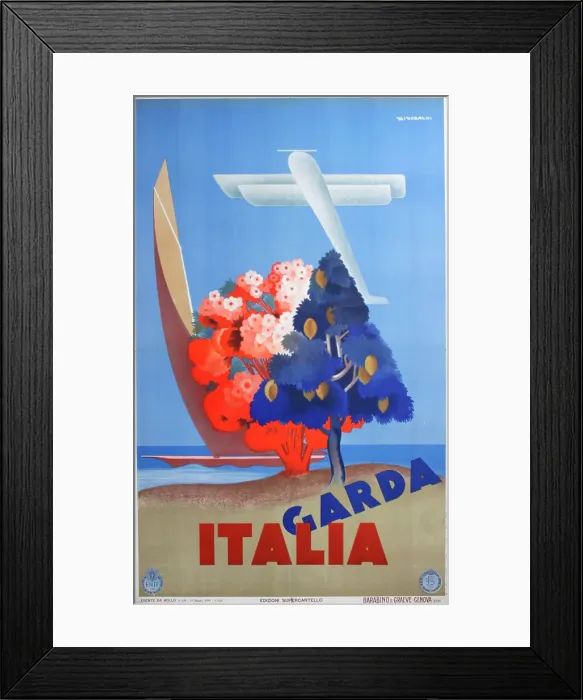 Framed Print : Poster, Lake Garda, Italy Framed Print : Poster, Lake Garda, Italy
