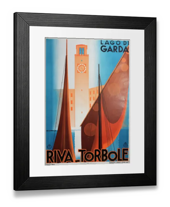 Framed Print : Poster, Lake Garda, Riva Torbole, Italy Framed Print : Poster, Lake Garda, Riva Torbole, Italy