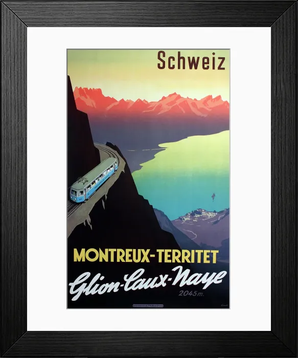 Framed Print : Poster, Montreux-Territet, Switzerland Framed Print : Poster, Montreux-Territet, Switzerland