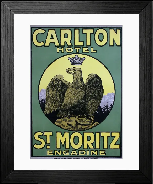 Framed Print : Poster, Carlton Hotel, St Moritz, Switzerland Framed Print : Poster, Carlton Hotel, St Moritz, Switzerland