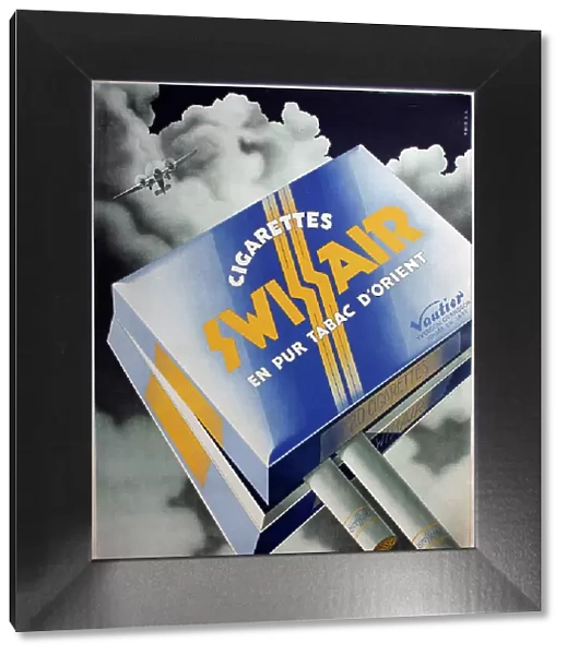 Poster, Swissair cigarettes, Walter Mittelholzer