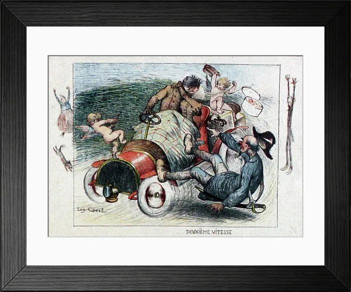 Framed Print : Lithograph, Deuxieme Vitesse (Second Gear) Framed Print : Lithograph, Deuxieme Vitesse (Second Gear)