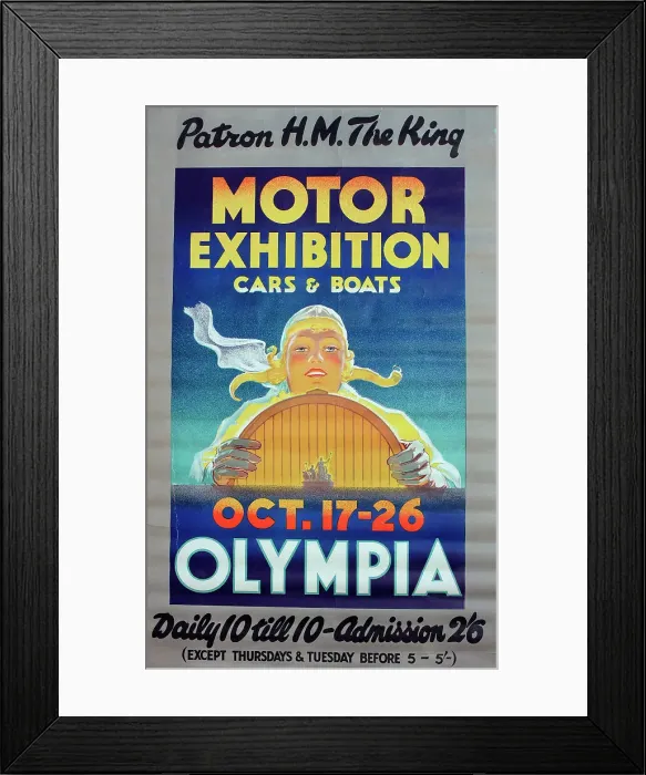 Framed Print : Poster, Motor Exhibition, Olympia, London Framed Print : Poster, Motor Exhibition, Olympia, London