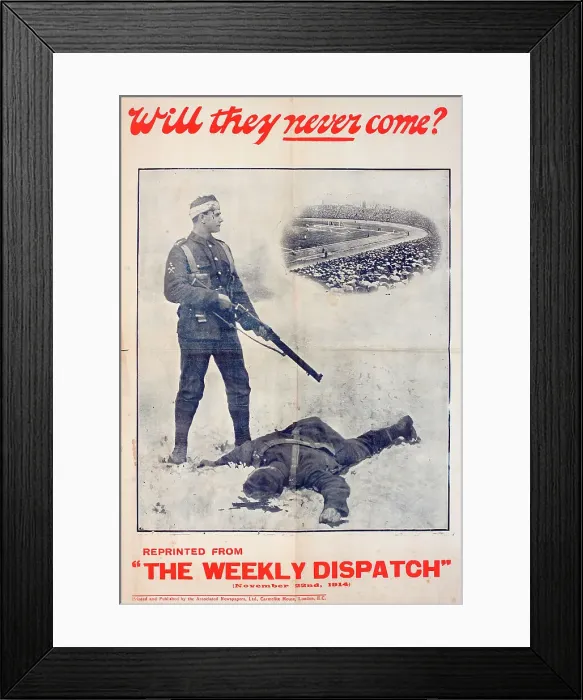 Framed Print : Poster, Will they never come? WW1 Framed Print : Poster, Will they never come? WW1