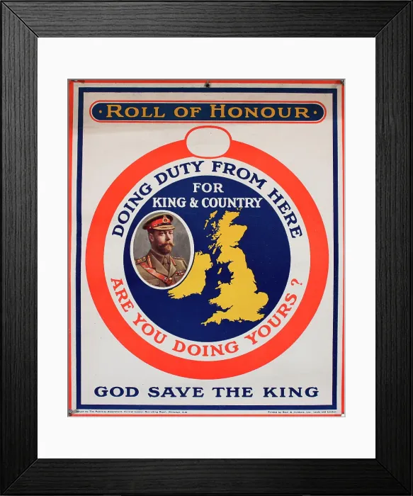 Framed Print : Recruitment poster, Roll of Honour, WW1 Framed Print : Recruitment poster, Roll of Honour, WW1