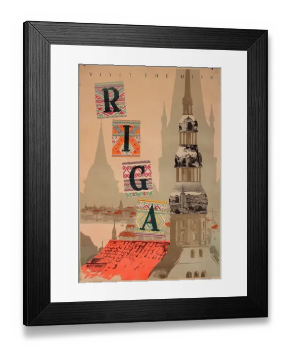 Framed Print : Poster, Visit the USSR, Riga Framed Print : Poster, Visit the USSR, Riga