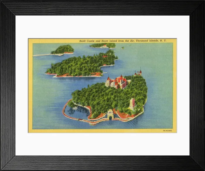 Framed Print : Boldt Castle and Heart Island from the air, Thousand Islands Framed Print : Boldt Castle and Heart Island from the air, Thousand Islands