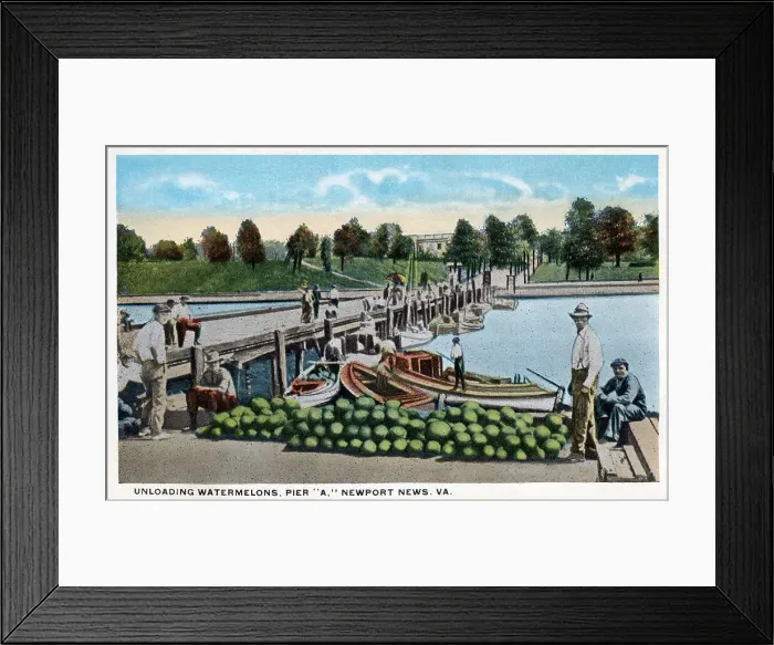 Framed Print : Unloading watermelons, Pier A at Newport News, Virginia, USA Framed Print : Unloading watermelons, Pier A at Newport News, Virginia, USA