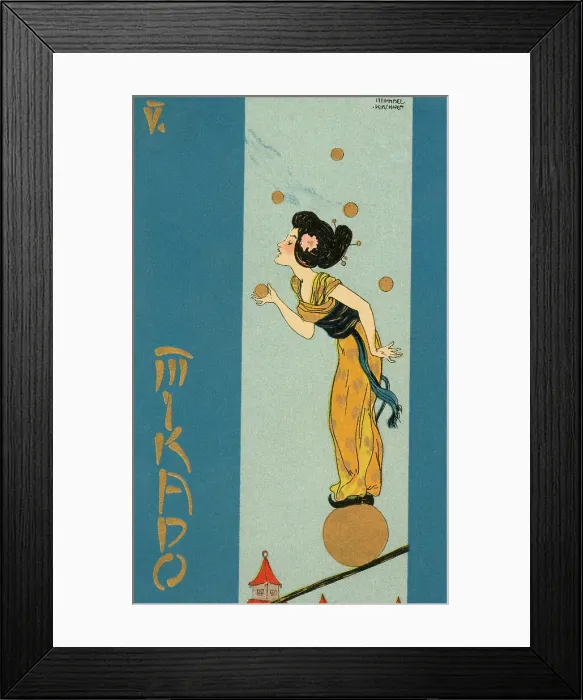 Framed Print : Mikado series by Raphael Kirchner - Acrobat