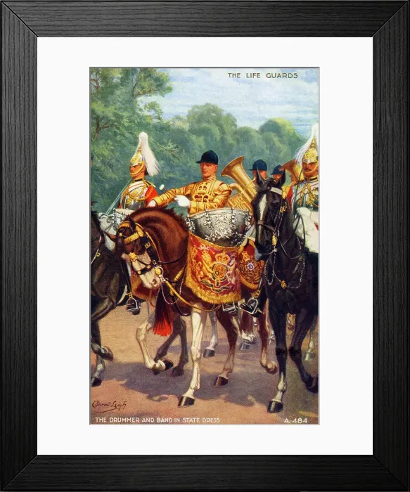 Framed Print : The Life Guards - The Drummer and Band in State Dress Framed Print : The Life Guards - The Drummer and Band in State Dress