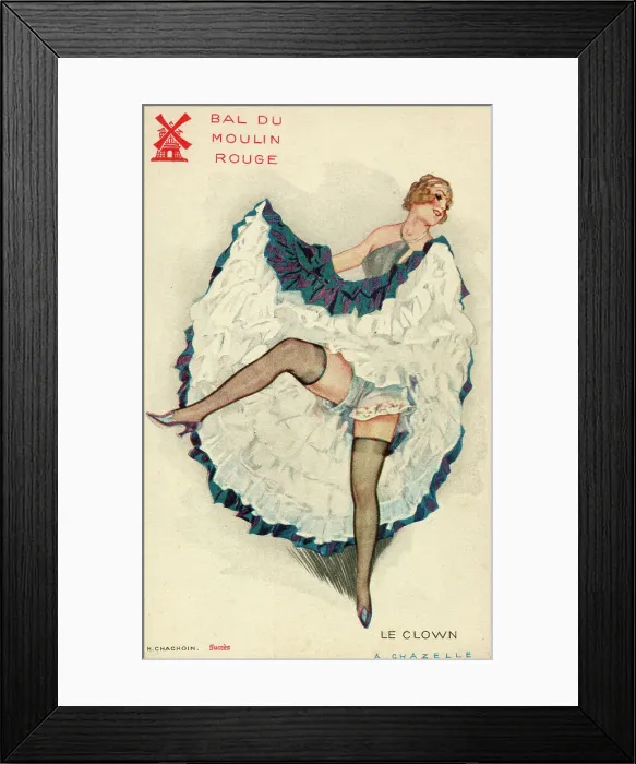 Framed Print : The Clown - Dancer of the Moulin Rouge, Paris Framed Print : The Clown - Dancer of the Moulin Rouge, Paris
