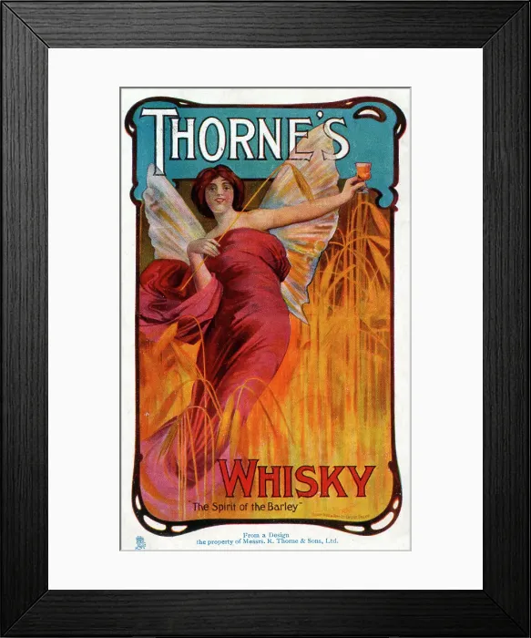 Framed Print : Poster for Thorne's Whisky - The Spirit of the Barley Framed Print : Poster for Thorne's Whisky - The Spirit of the Barley