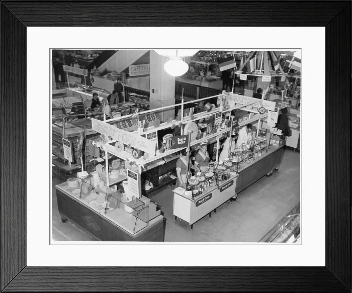 Framed Print : Danish food promotion counter - Lewis's store, Leeds Framed Print : Danish food promotion counter - Lewis's store, Leeds