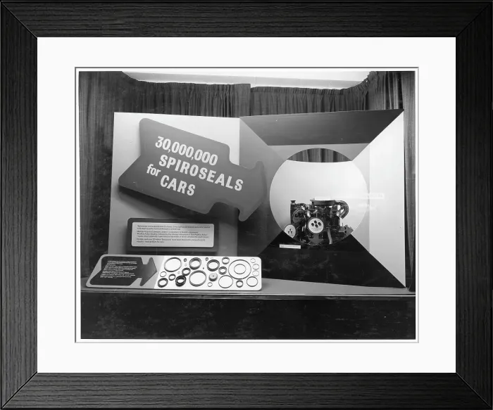 Framed Print : A promotional window display for Dunlop Spiroseals Framed Print : A promotional window display for Dunlop Spiroseals