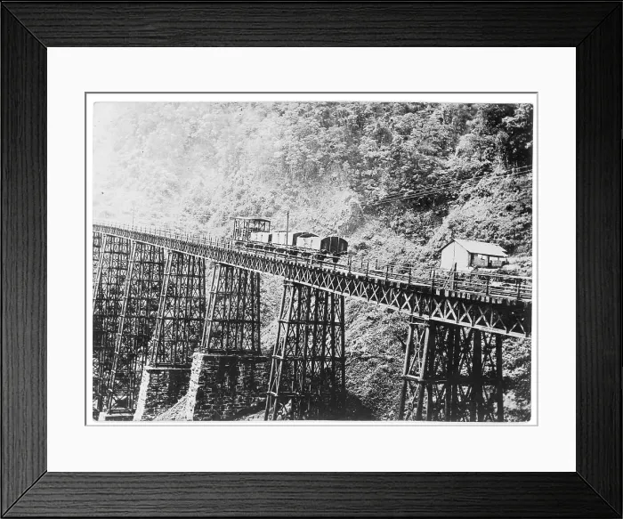 Framed Print : A large Iron-built trestle railway viaduct, Mexico Framed Print : A large Iron-built trestle railway viaduct, Mexico