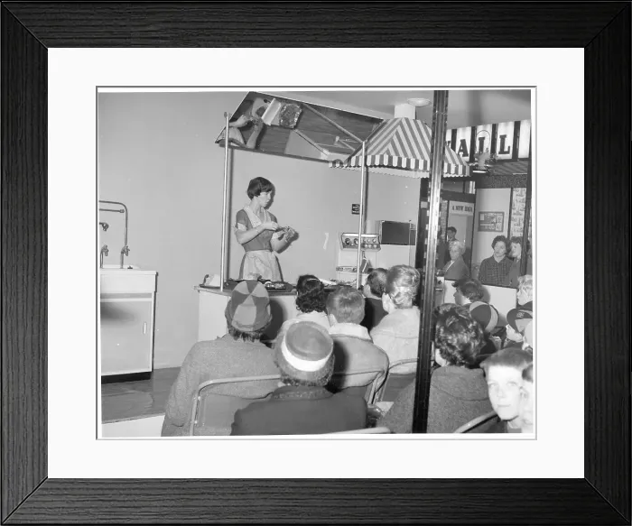Framed Print : A cookery demonstration in Leeds Framed Print : A cookery demonstration in Leeds