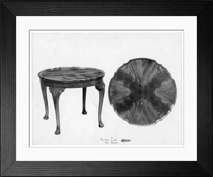 Framed Print : Walnut circular table Framed Print : Walnut circular table
