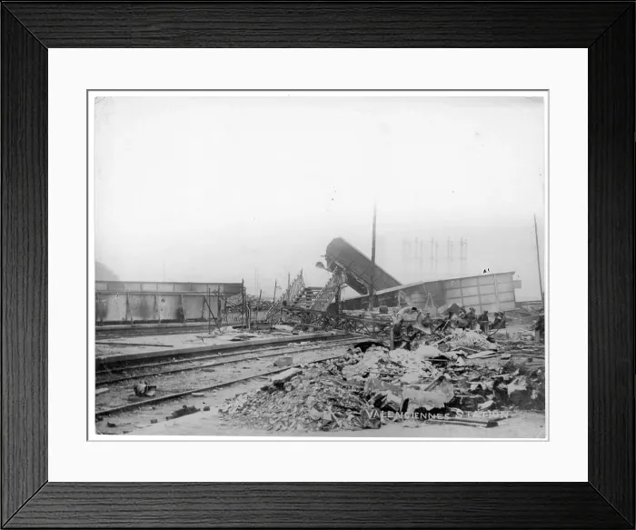 Framed Print : A view of bomb-damaged Valenciennes Station Framed Print : A view of bomb-damaged Valenciennes Station