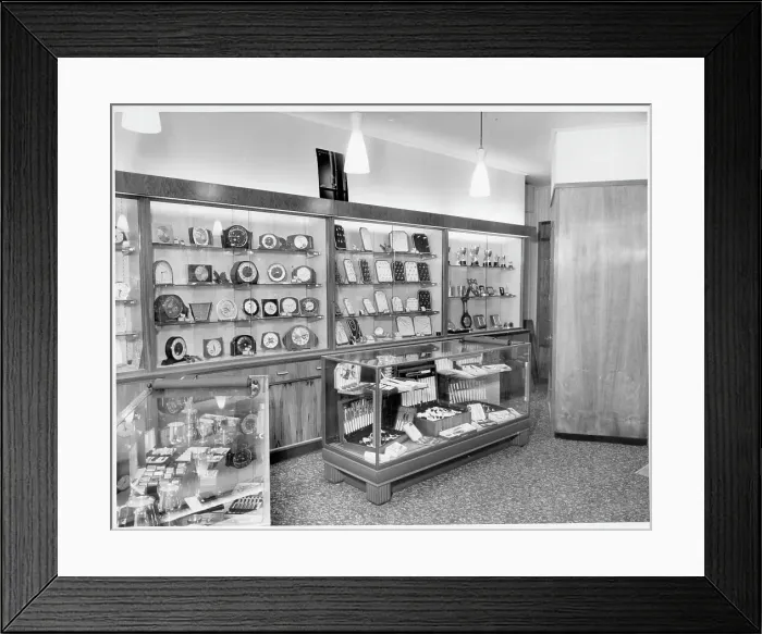 Framed Print : Interior of Hubbard's jewellery shop Framed Print : Interior of Hubbard's jewellery shop
