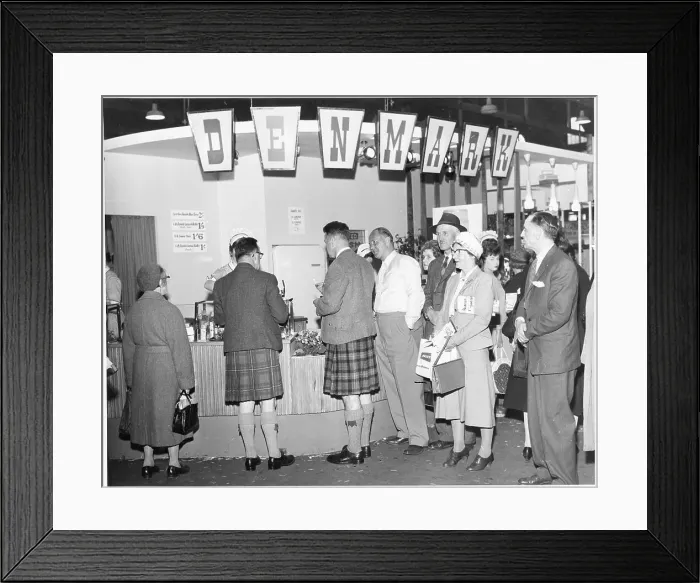 Framed Print : In-store Danish food promotion counter Framed Print : In-store Danish food promotion counter