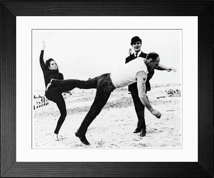 Framed Print : Emma Peel dispatching a villain Framed Print : Emma Peel dispatching a villain