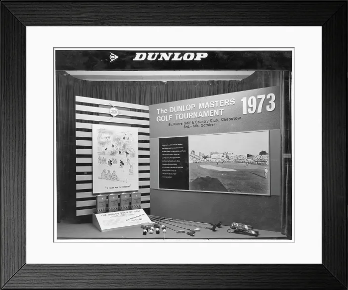 Framed Print : A Dunlop Masters 1973 Golf Tournament window display Framed Print : A Dunlop Masters 1973 Golf Tournament window display