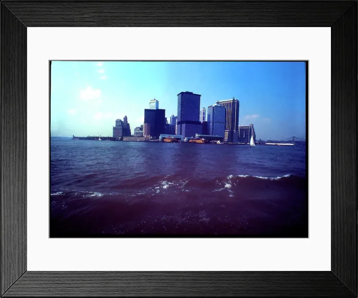 Framed Print : USA - View of Manhattan from ferry Framed Print : USA - View of Manhattan from ferry