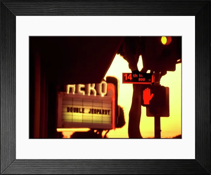Framed Print : Street sign and neon Los Angeles Framed Print : Street sign and neon Los Angeles