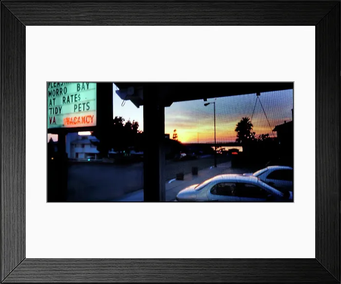 Framed Print : View through motel window Moro Bay, California Framed Print : View through motel window Moro Bay, California